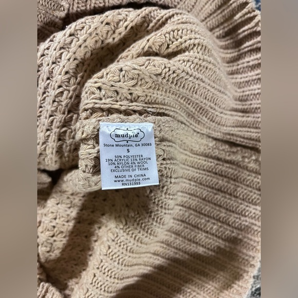 NWT Mudpie Size S Waffle Sweater Taupe - Picture 5 of 6